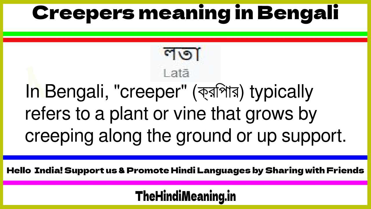 Creeper meaning in Bengali